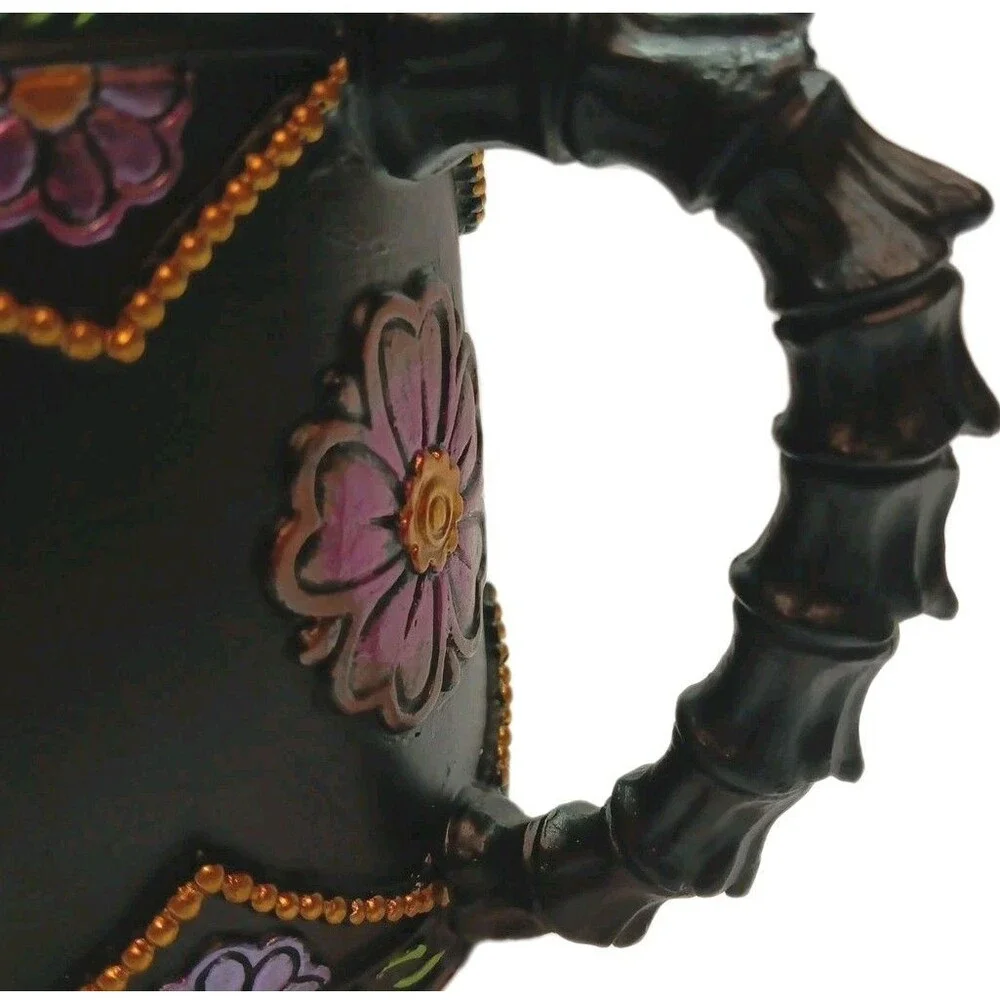 Mug 12 OZ Gothic Black, Green, Purple, Day of The Dead  Skull Mug